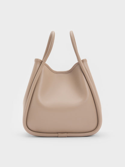 CHARLES & KEITH New | Mini Lyla Tubular Tote Bag - Taupe