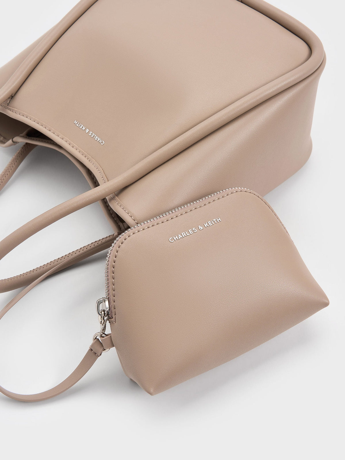CHARLES & KEITH New | Mini Lyla Tubular Tote Bag - Taupe