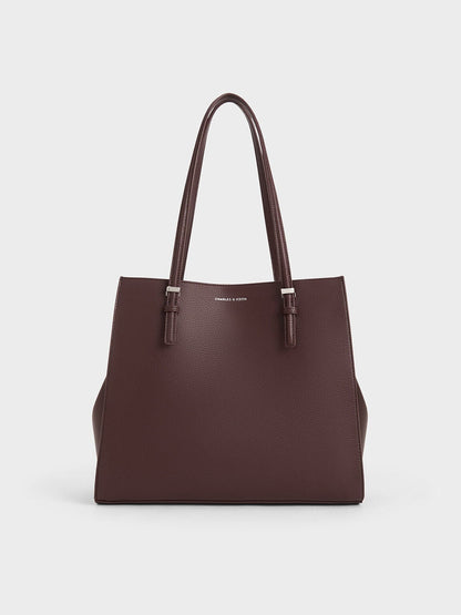 CHARLES & KEITH Deals | Sansa Tote Bag - Plum