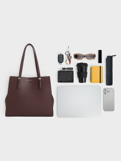 CHARLES & KEITH Deals | Sansa Tote Bag - Plum