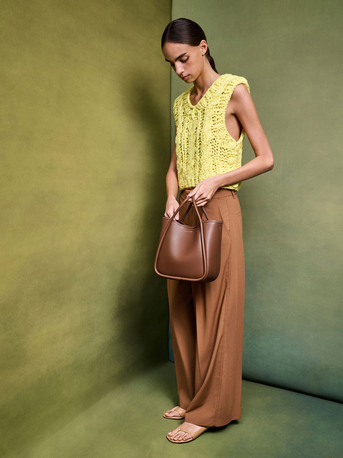 CHARLES & KEITH Best Price | Mini Lyla Tubular Tote Bag - Chocolate