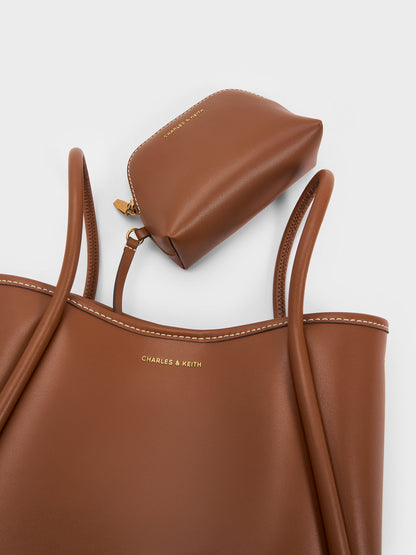 CHARLES & KEITH Best Price | Mini Lyla Tubular Tote Bag - Chocolate