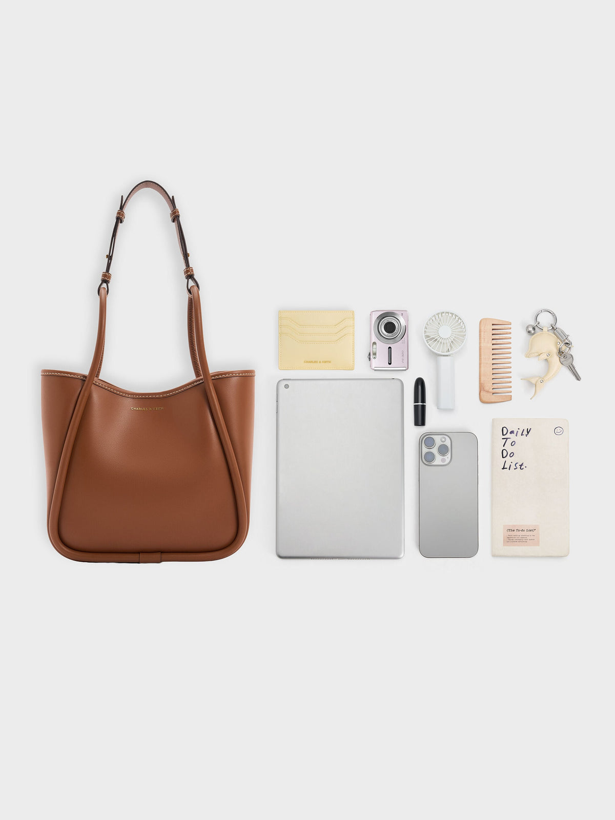 CHARLES & KEITH Best Price | Mini Lyla Tubular Tote Bag - Chocolate