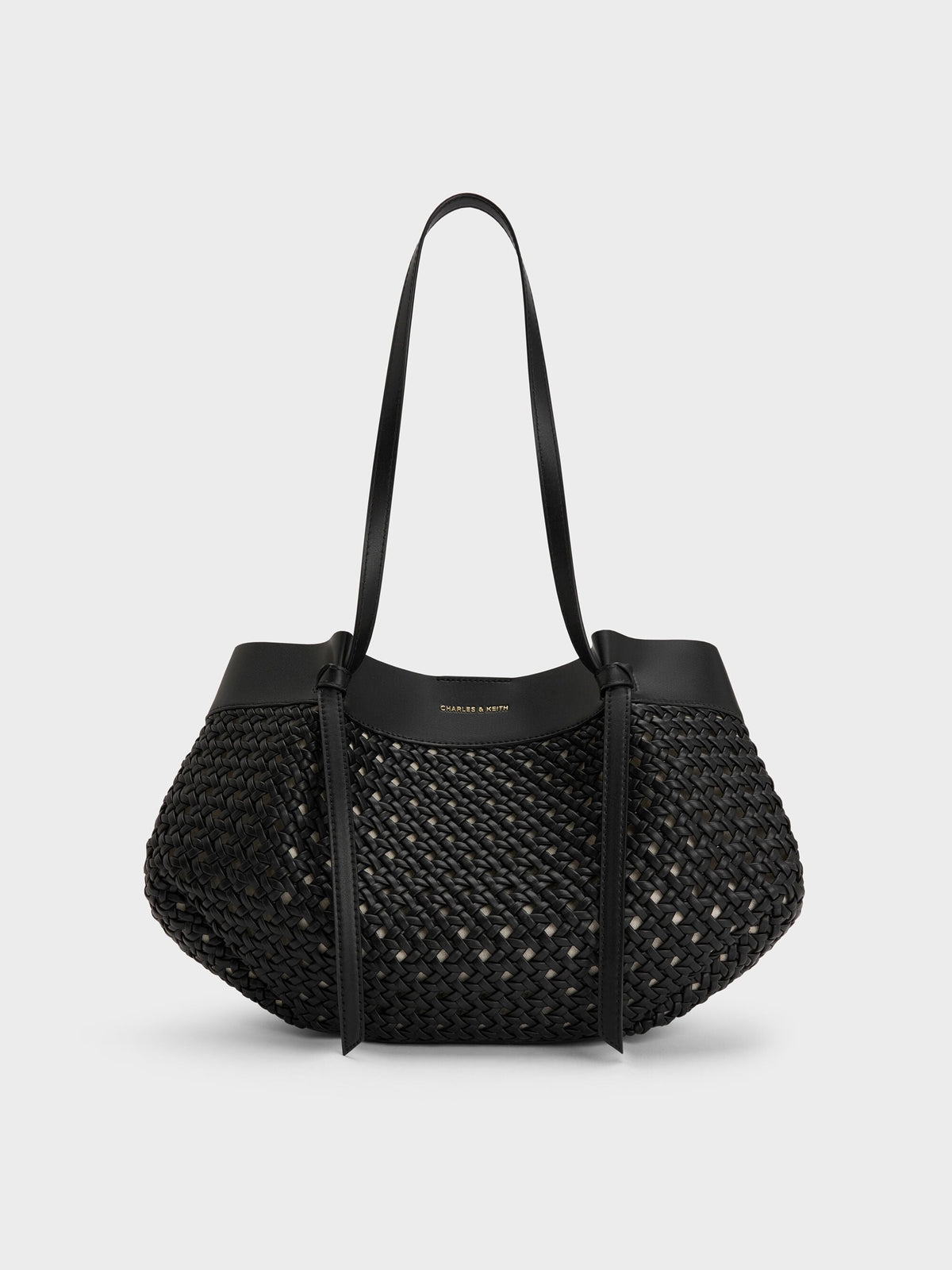 CHARLES & KEITH Everyday | Calla Woven Tote Bag - Black
