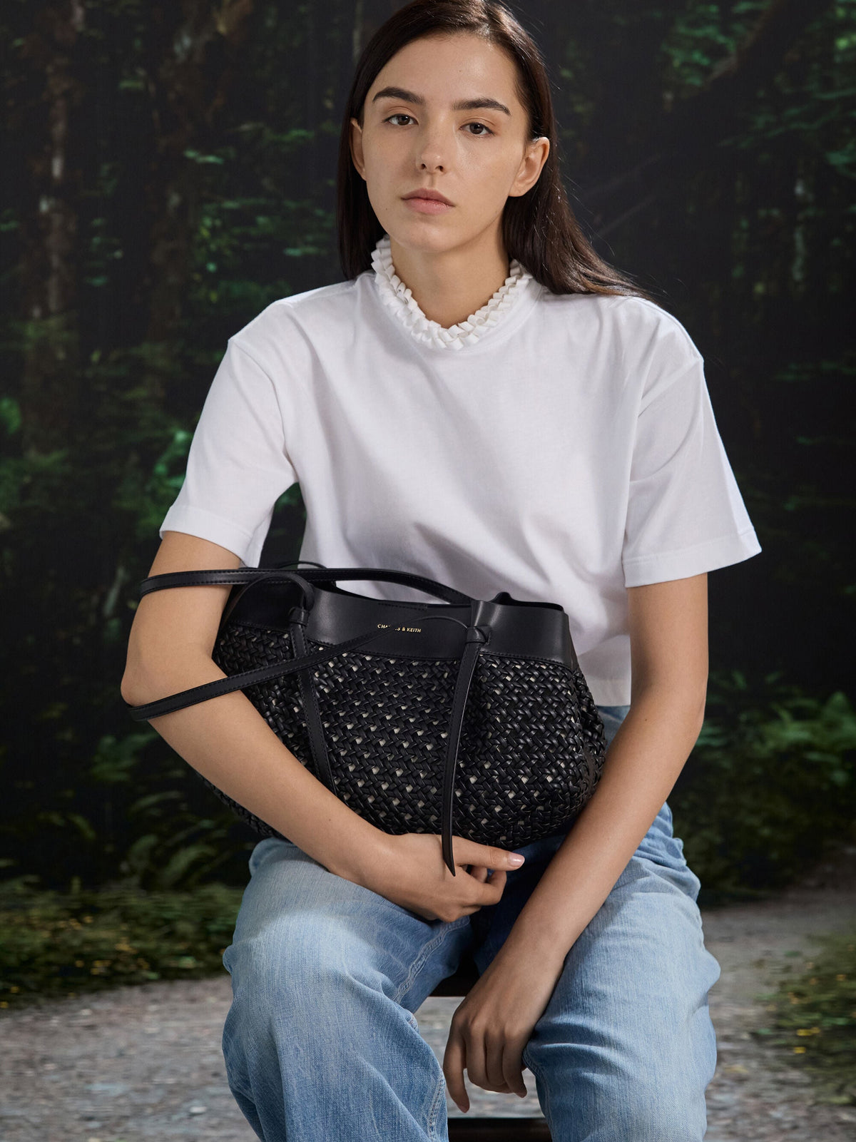 CHARLES & KEITH Everyday | Calla Woven Tote Bag - Black