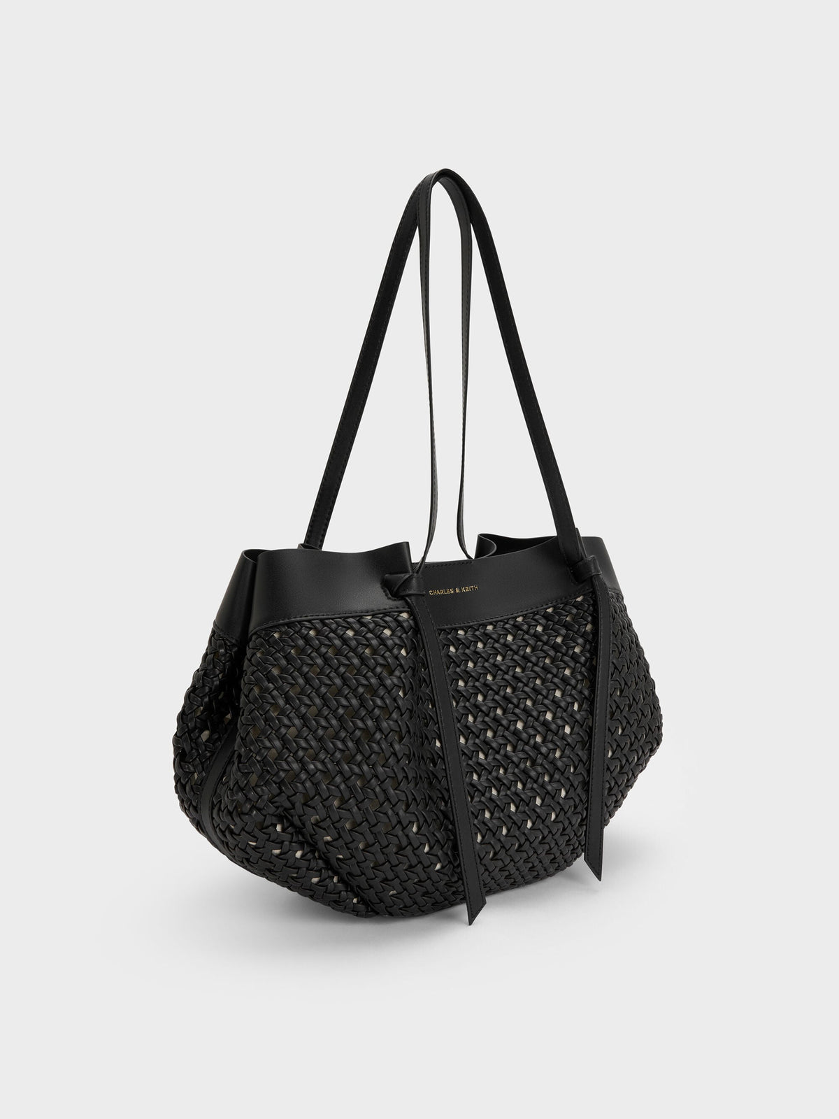 CHARLES & KEITH Everyday | Calla Woven Tote Bag - Black