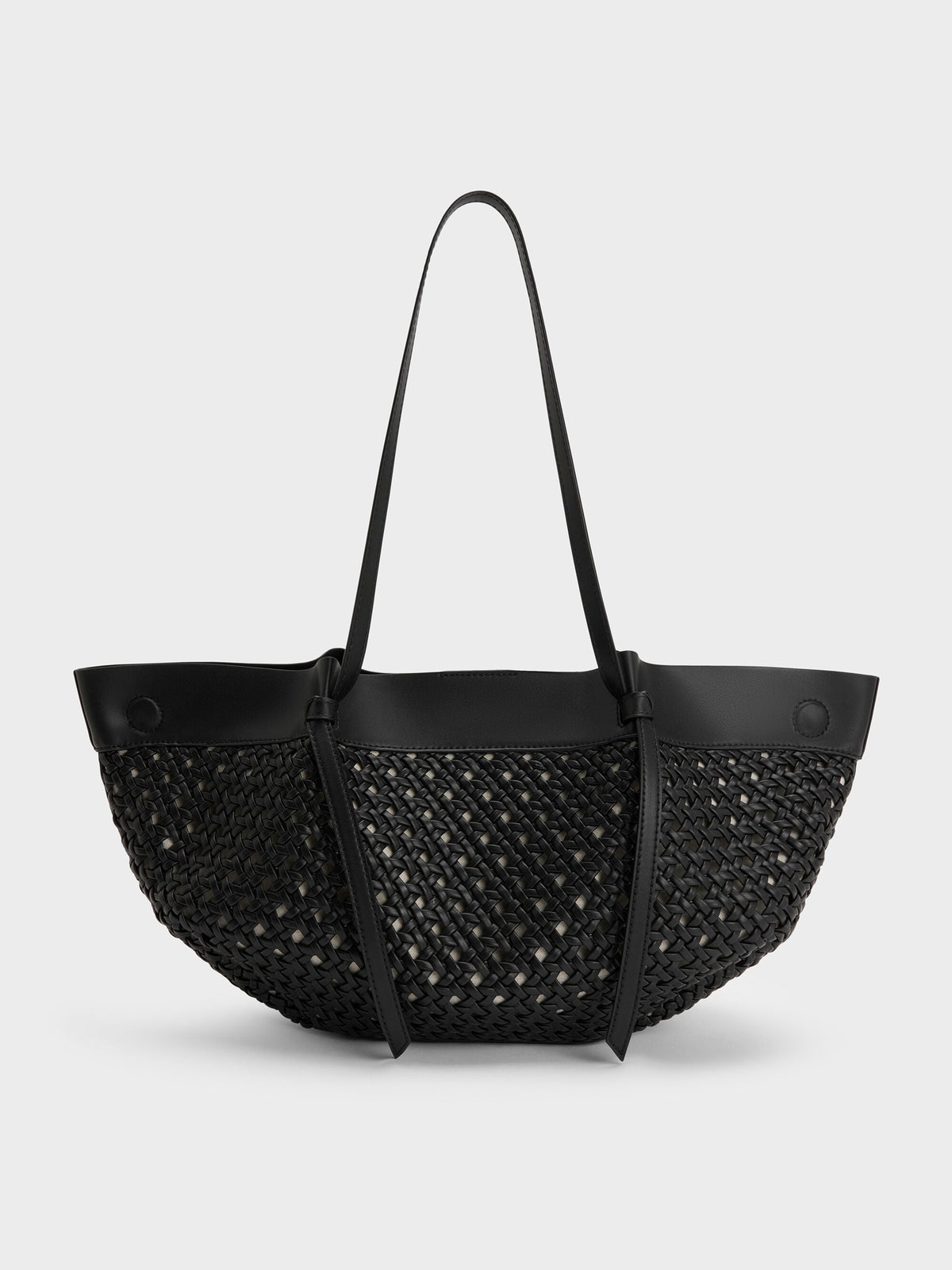 CHARLES & KEITH Everyday | Calla Woven Tote Bag - Black