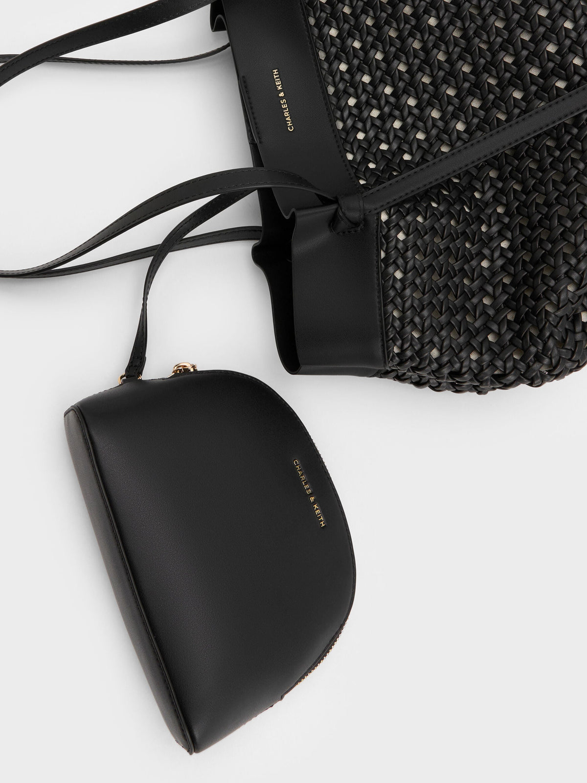 CHARLES & KEITH Everyday | Calla Woven Tote Bag - Black