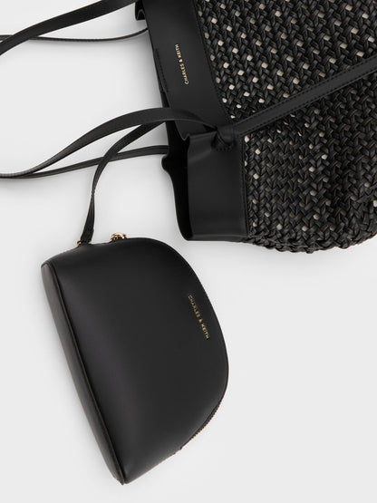 CHARLES & KEITH Everyday | Calla Woven Tote Bag - Black