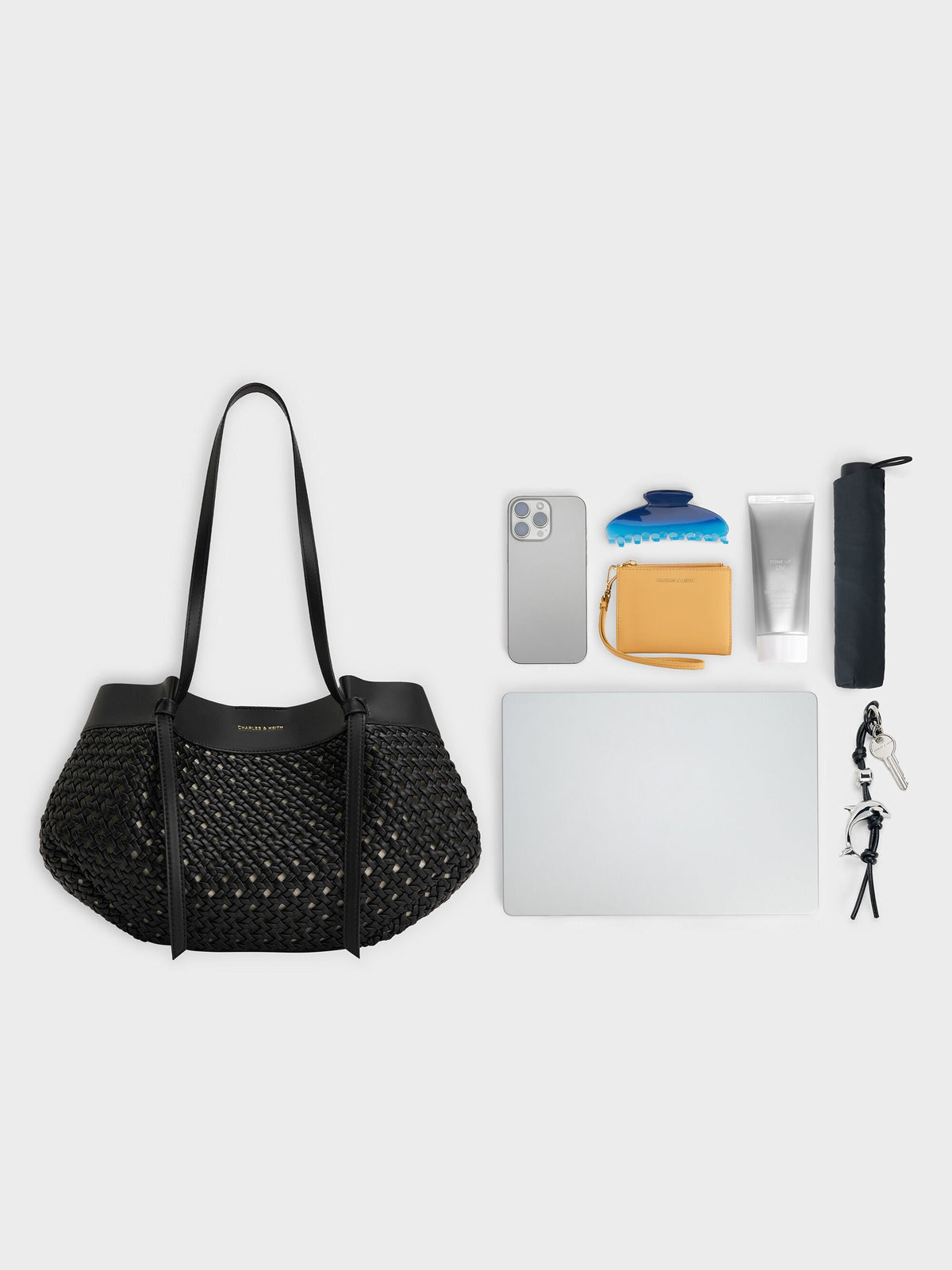 CHARLES & KEITH Everyday | Calla Woven Tote Bag - Black