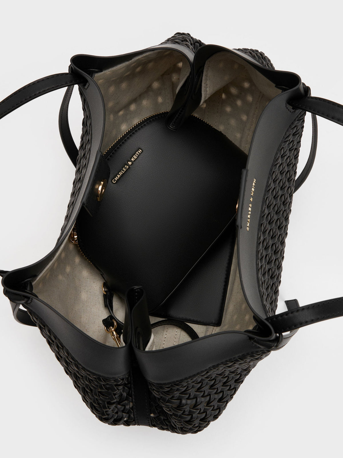 CHARLES & KEITH Everyday | Calla Woven Tote Bag - Black