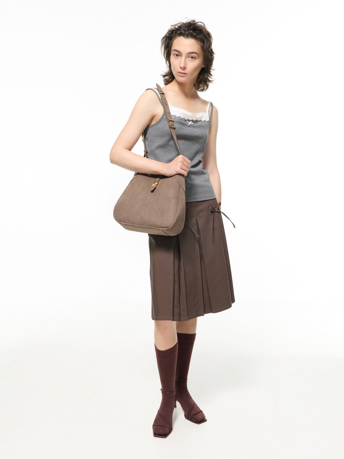 CHARLES & KEITH Popular | Adalyn Hobo Bag - Stone Grey