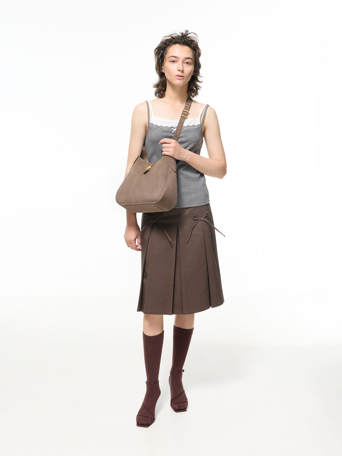 CHARLES & KEITH Popular | Adalyn Hobo Bag - Stone Grey