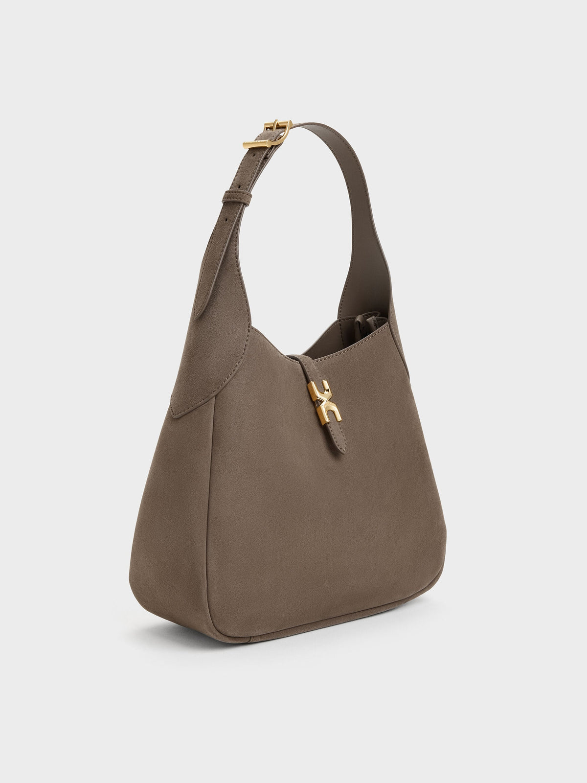 CHARLES & KEITH Popular | Adalyn Hobo Bag - Stone Grey