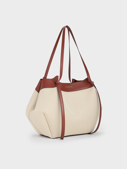 CHARLES & KEITH Exclusive | XL Calla Canvas Tote Bag - Brick