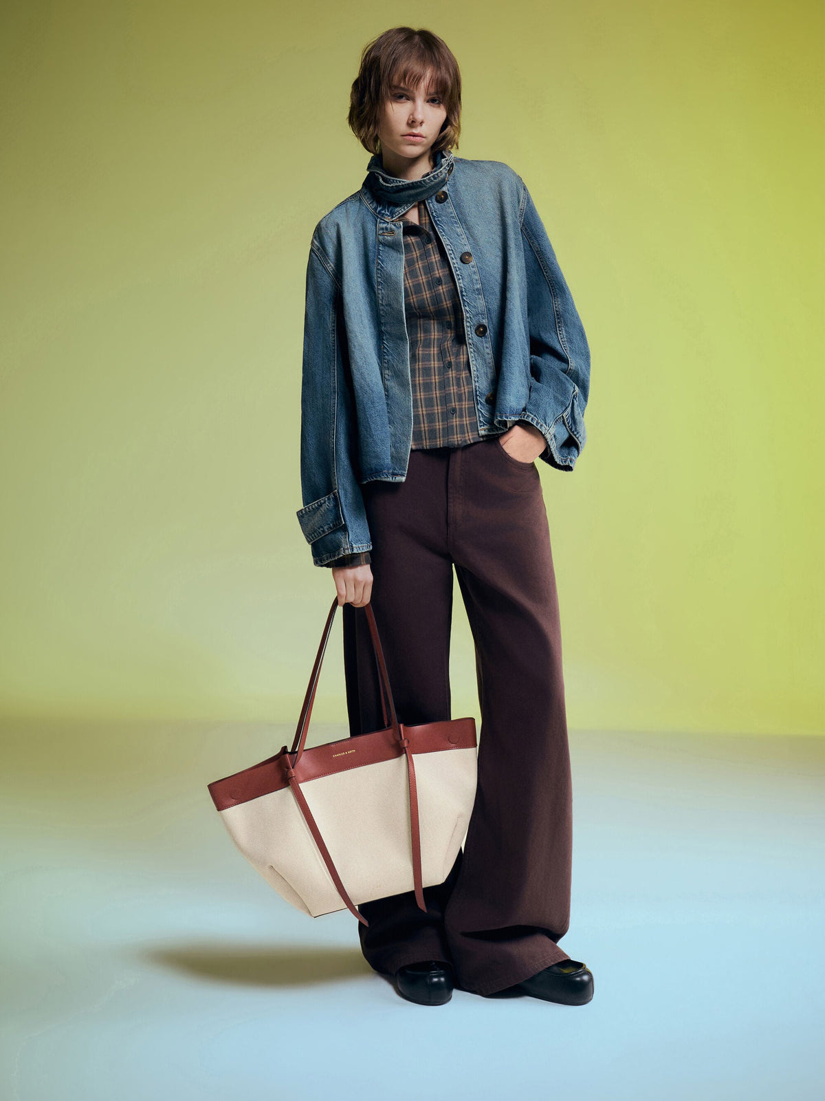 CHARLES & KEITH Exclusive | XL Calla Canvas Tote Bag - Brick