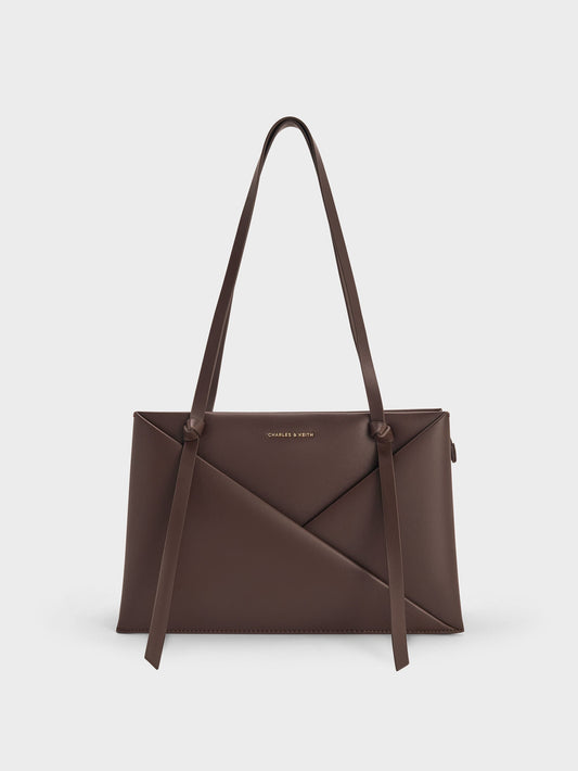 CHARLES & KEITH Recommended | Midori Geometric Tote Bag - Espresso Brown
