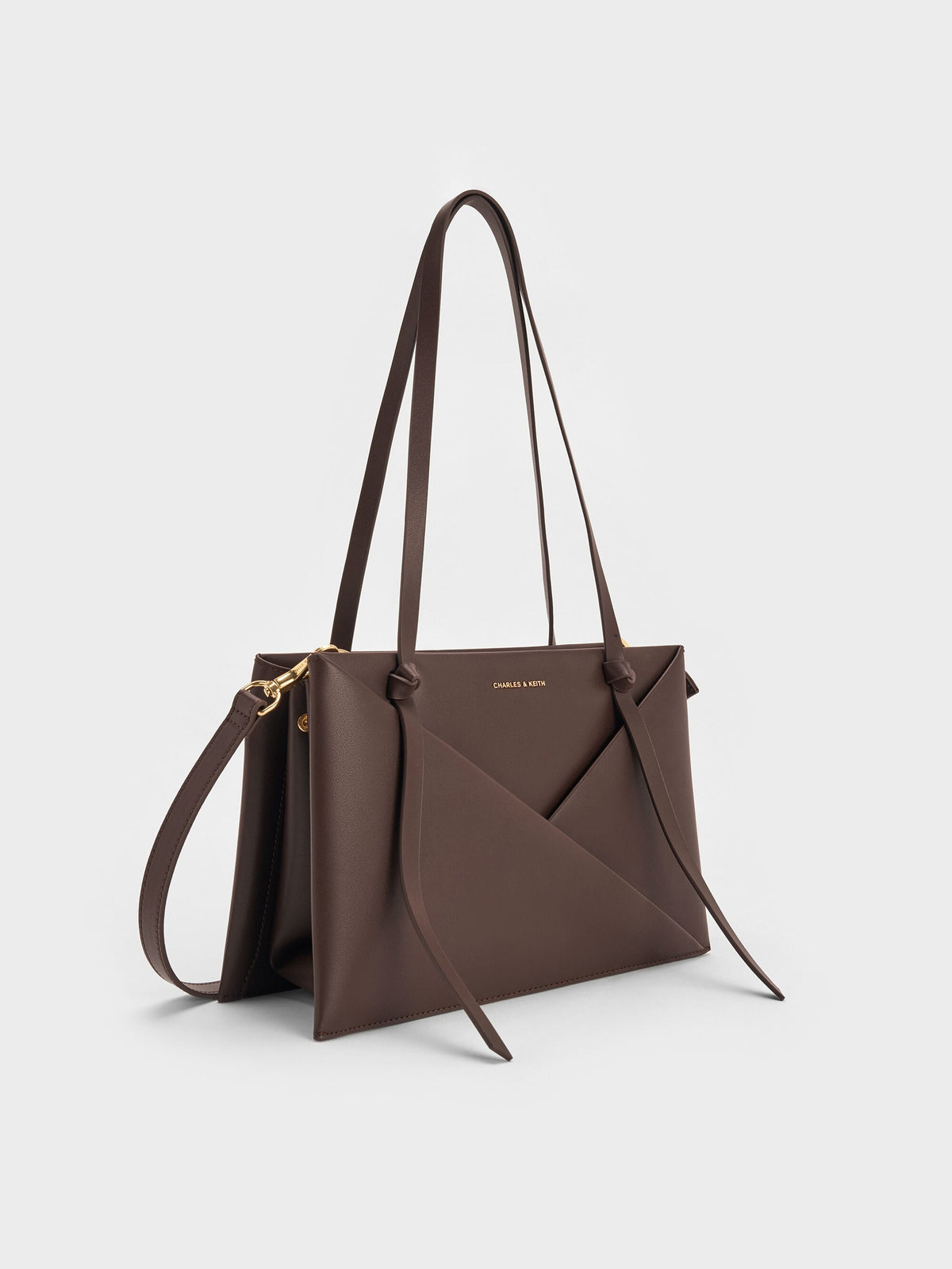 CHARLES & KEITH Recommended | Midori Geometric Tote Bag - Espresso Brown