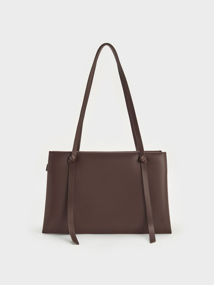 CHARLES & KEITH Recommended | Midori Geometric Tote Bag - Espresso Brown