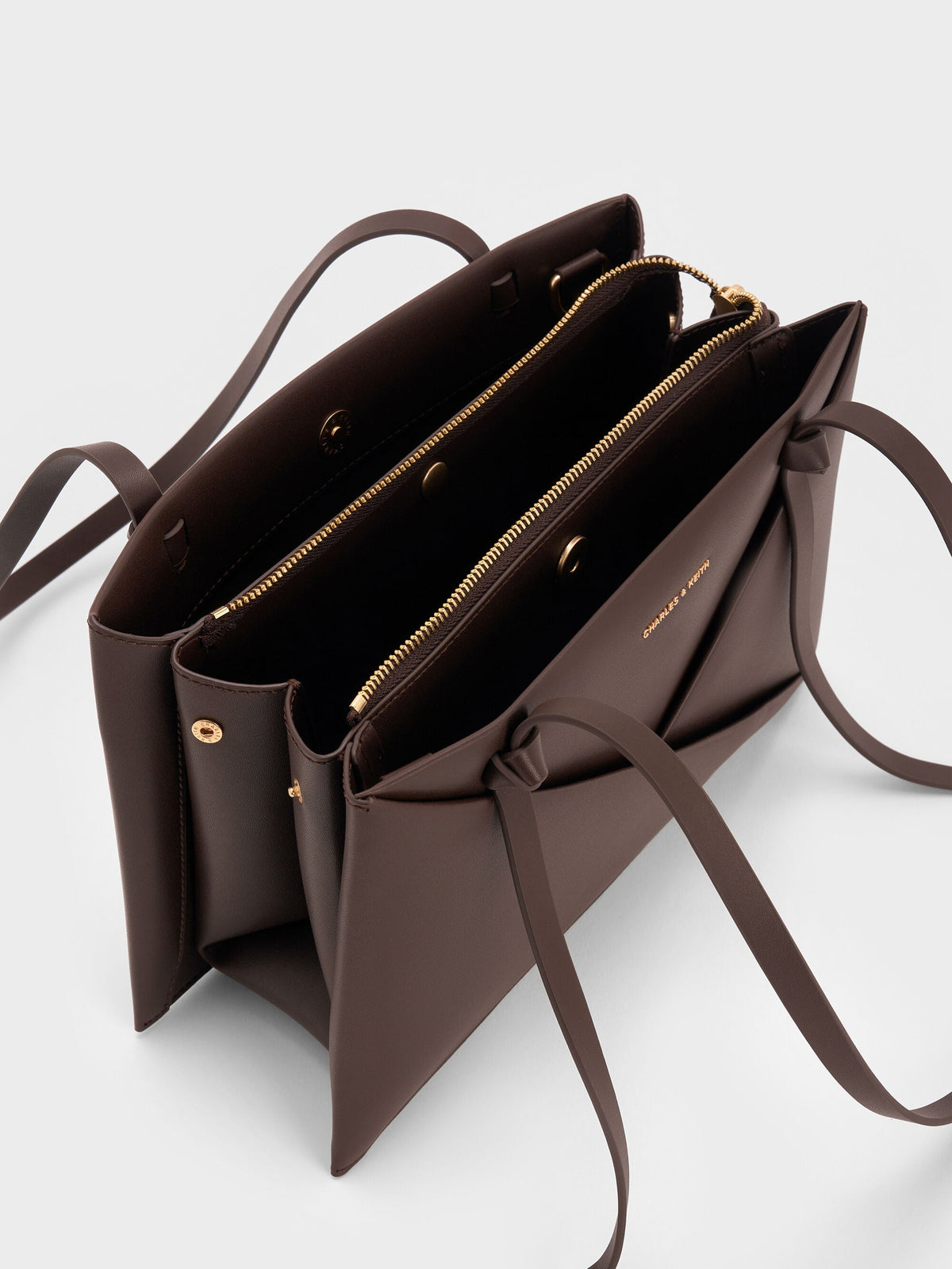 CHARLES & KEITH Recommended | Midori Geometric Tote Bag - Espresso Brown