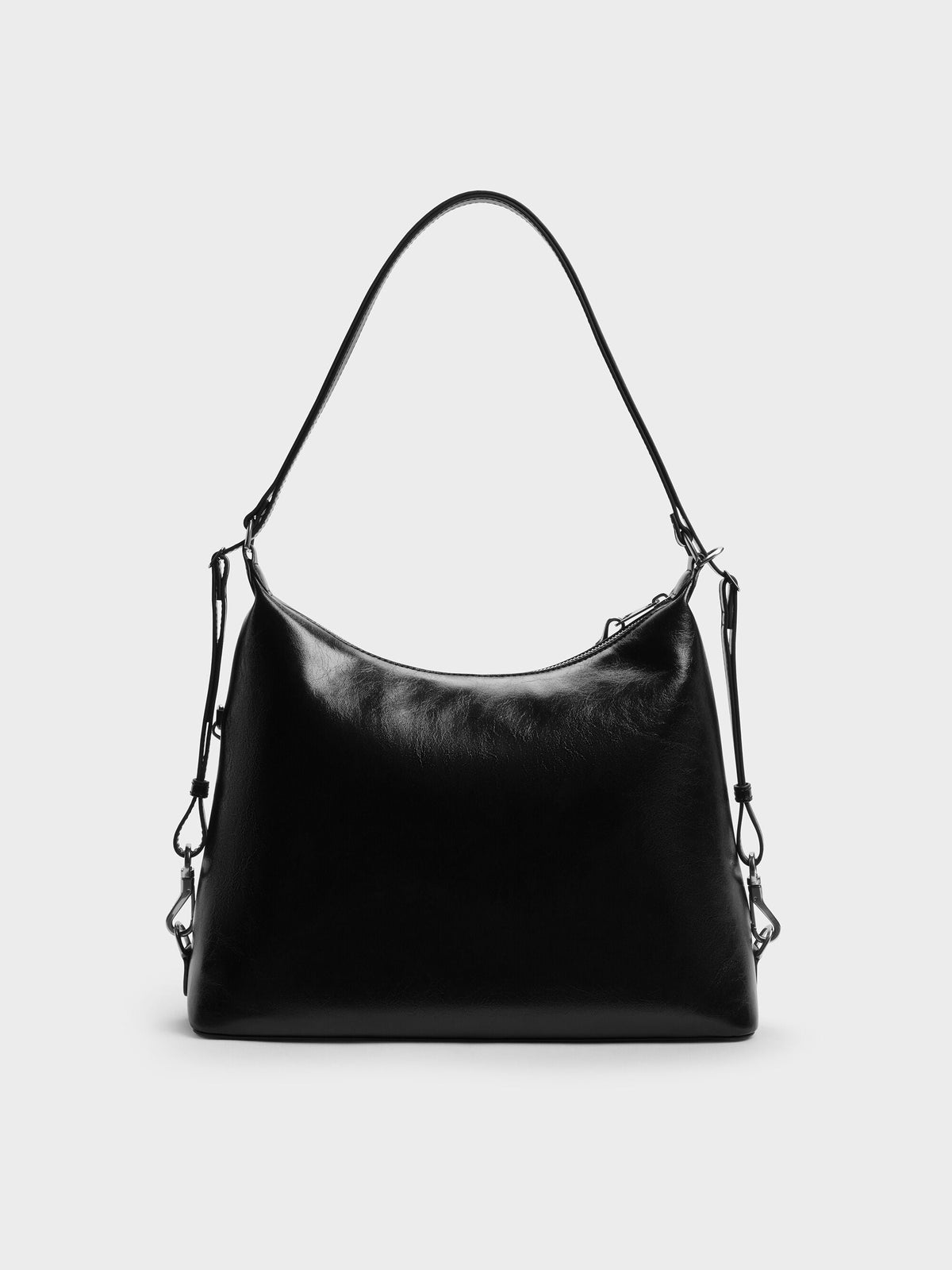 CHARLES & KEITH Popular | Atwood Chain Convertible Hobo Bag - Noir