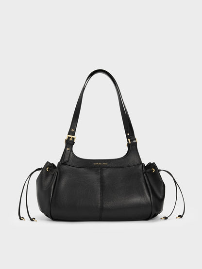 CHARLES & KEITH Exclusive | Lillith Drawstring Tote Bag - Black