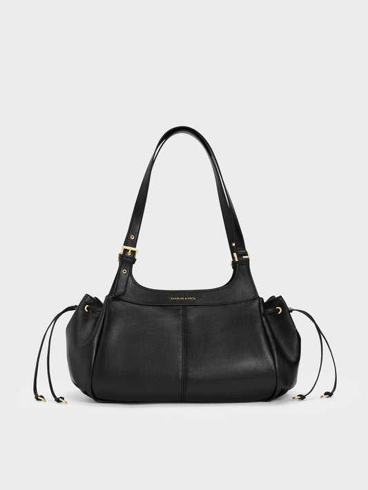 CHARLES & KEITH Exclusive | Lillith Drawstring Tote Bag - Black