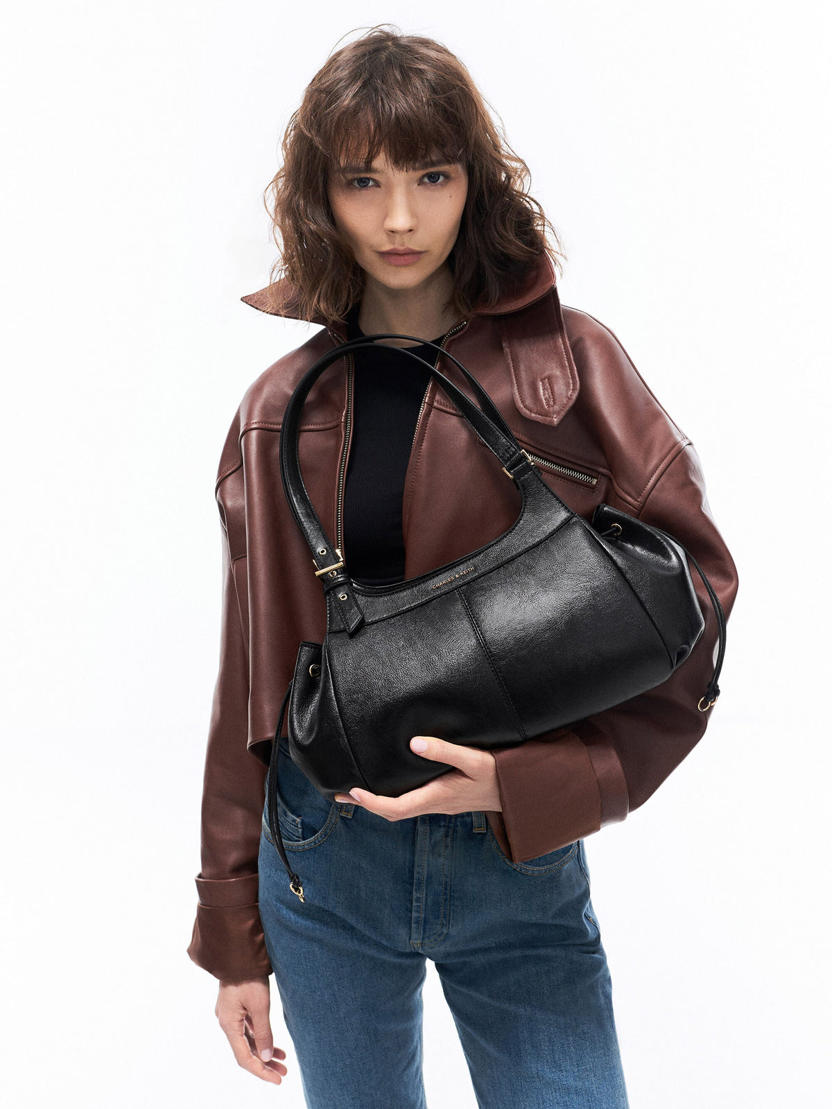 CHARLES & KEITH Exclusive | Lillith Drawstring Tote Bag - Black