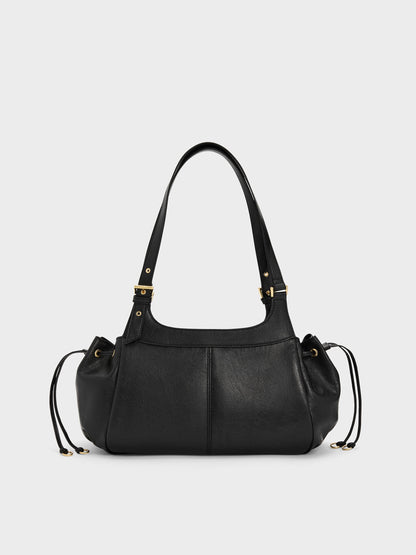 CHARLES & KEITH Exclusive | Lillith Drawstring Tote Bag - Black