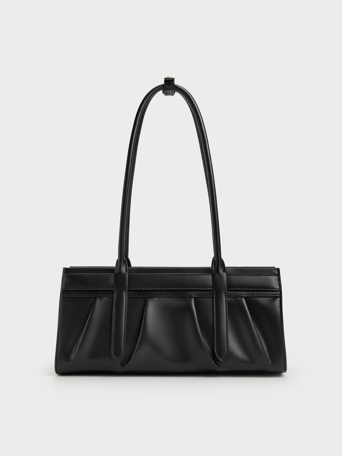CHARLES & KEITH Everyday | Isolde Belted Ruched Shoulder Bag - Black