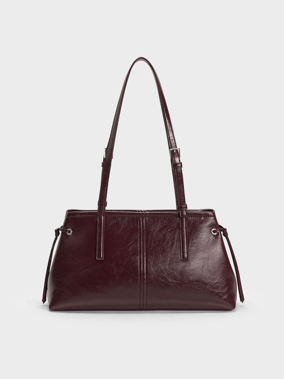 CHARLES & KEITH Customer Favorite | Noane Elongated-Handle Shoulder Bag - Wineberry Red
