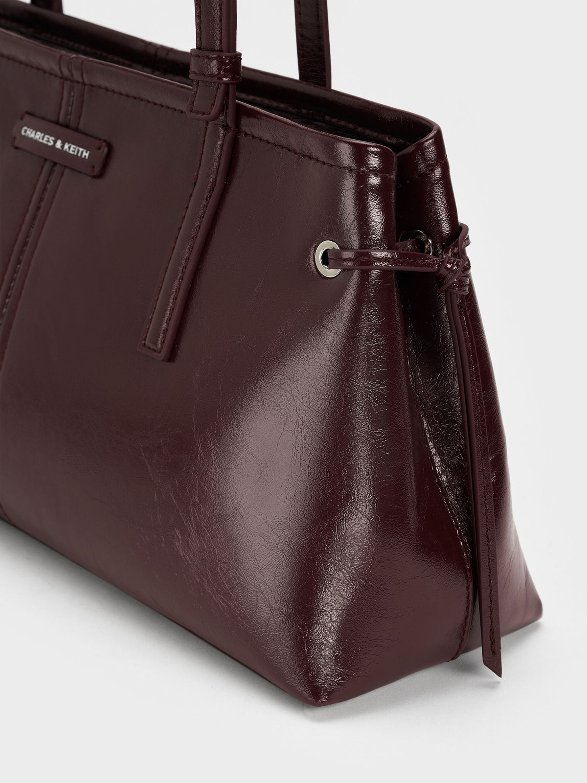 CHARLES & KEITH Customer Favorite | Noane Elongated-Handle Shoulder Bag - Wineberry Red