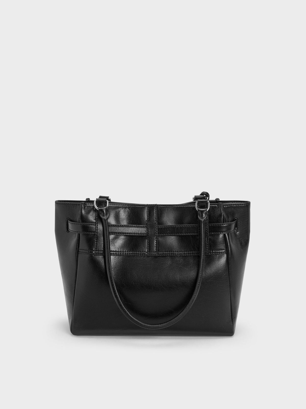 CHARLES & KEITH Latest | Delfina Belted Tote Bag - Noir