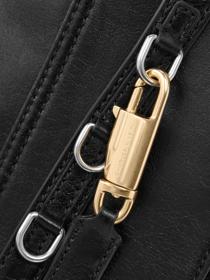 CHARLES & KEITH Latest | Delfina Belted Tote Bag - Noir