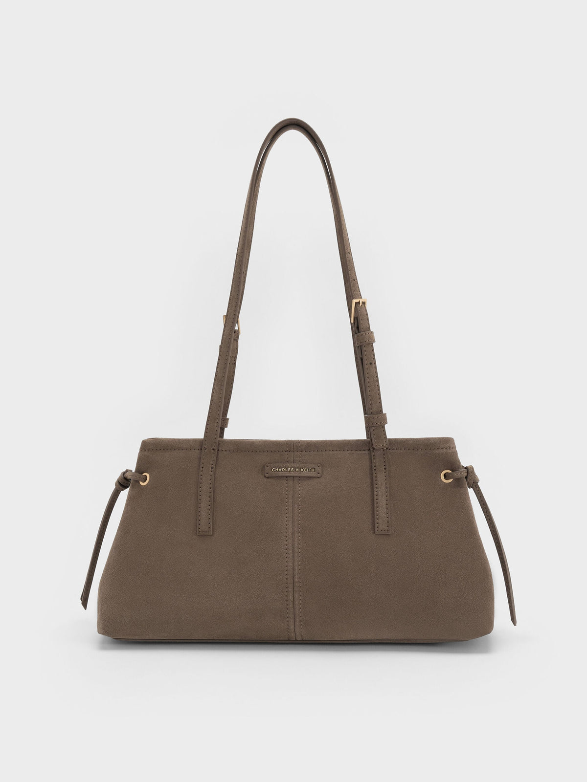 CHARLES & KEITH New | Noane Elongated-Handle Shoulder Bag - Stone Grey