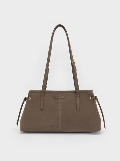 CHARLES & KEITH New | Noane Elongated-Handle Shoulder Bag - Stone Grey