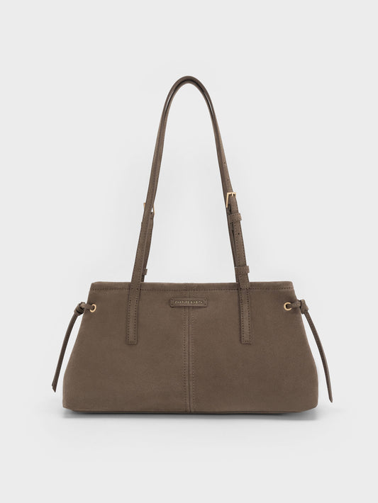 CHARLES & KEITH New | Noane Elongated-Handle Shoulder Bag - Stone Grey