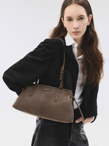 CHARLES & KEITH New | Noane Elongated-Handle Shoulder Bag - Stone Grey
