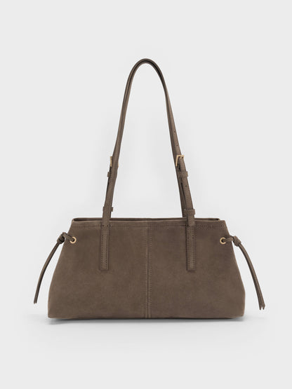 CHARLES & KEITH New | Noane Elongated-Handle Shoulder Bag - Stone Grey