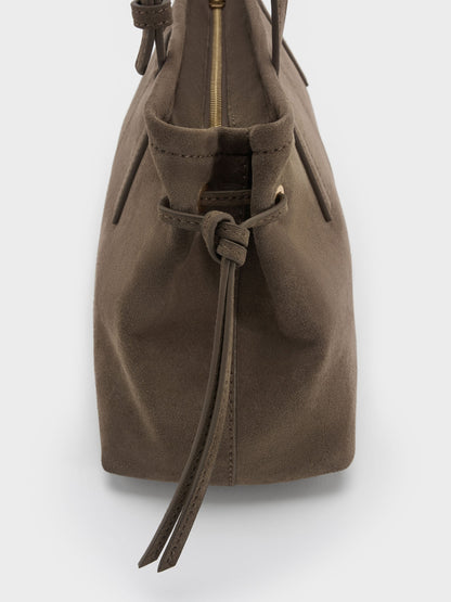 CHARLES & KEITH New | Noane Elongated-Handle Shoulder Bag - Stone Grey