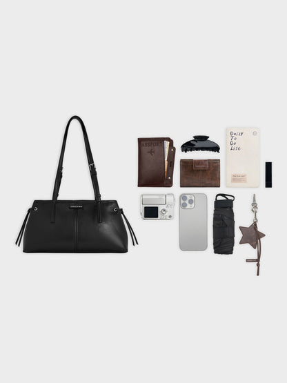 CHARLES & KEITH Best Price | Noane Elongated-Handle Shoulder Bag - Noir