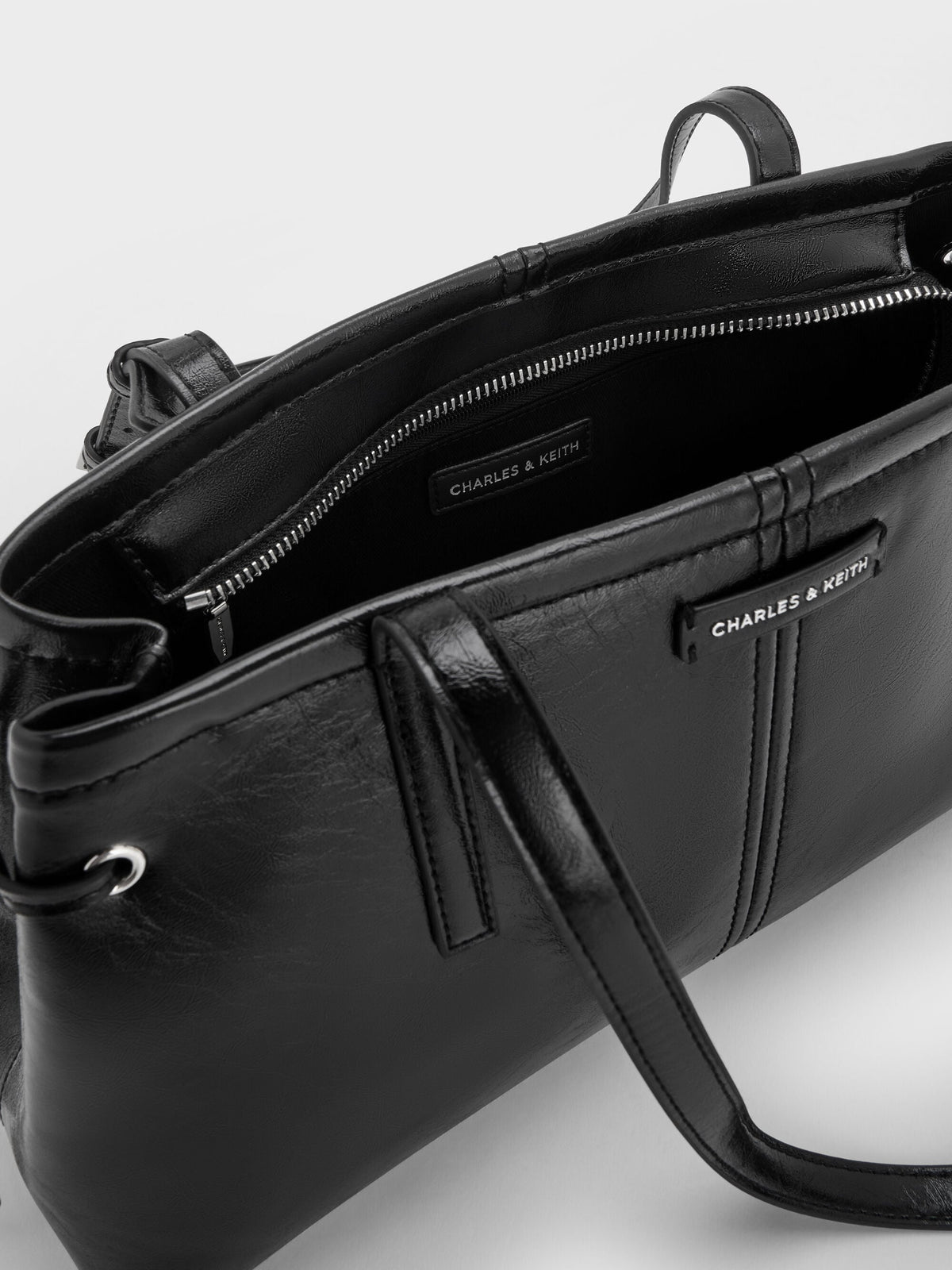 CHARLES & KEITH Best Price | Noane Elongated-Handle Shoulder Bag - Noir