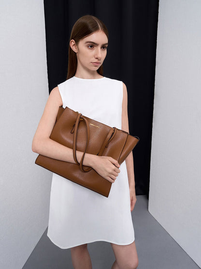 CHARLES & KEITH Smart Buy | Sansa Tote Bag - Chocolate