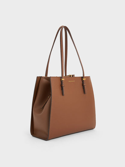 CHARLES & KEITH Smart Buy | Sansa Tote Bag - Chocolate