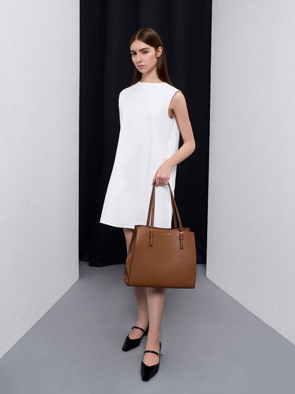 CHARLES & KEITH Smart Buy | Sansa Tote Bag - Chocolate