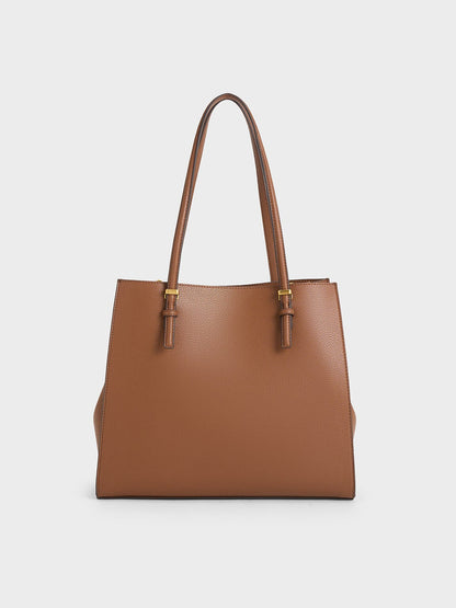 CHARLES & KEITH Smart Buy | Sansa Tote Bag - Chocolate