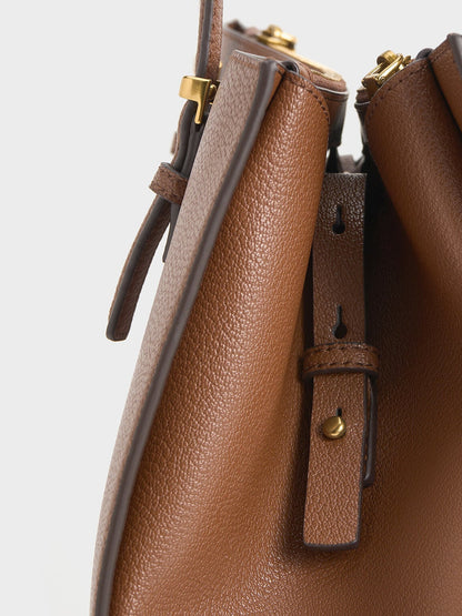CHARLES & KEITH Smart Buy | Sansa Tote Bag - Chocolate