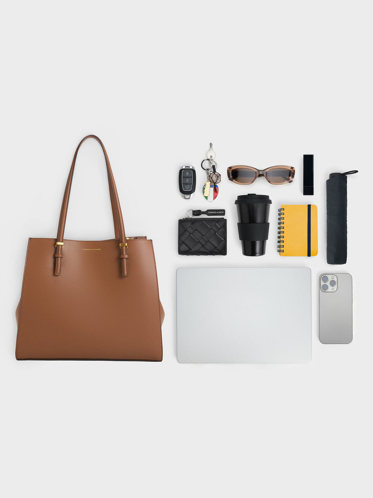 CHARLES & KEITH Smart Buy | Sansa Tote Bag - Chocolate