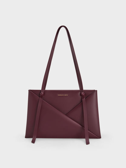 CHARLES & KEITH Best Price | Midori Geometric Tote Bag - Wineberry Red