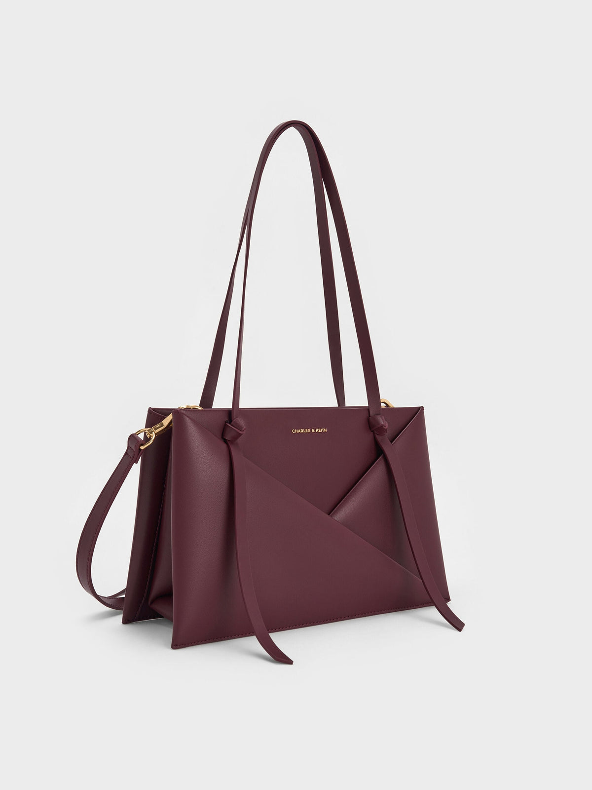 CHARLES & KEITH Best Price | Midori Geometric Tote Bag - Wineberry Red